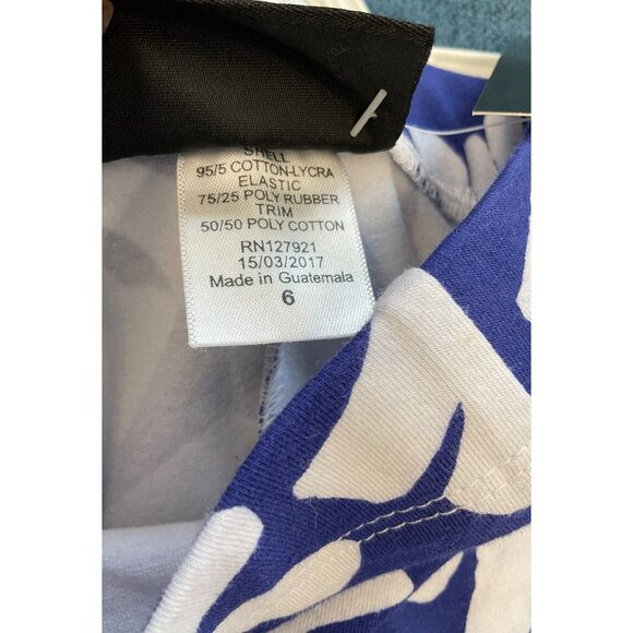 Llum Daisy Print Blue & White Leggings - Stretchy Cotton Blend Size 6 - Picture 6 of 6